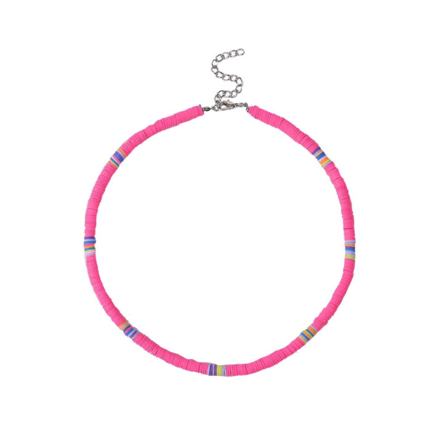 Bohemian Colorful Polymer Clay Disc Beads Necklace