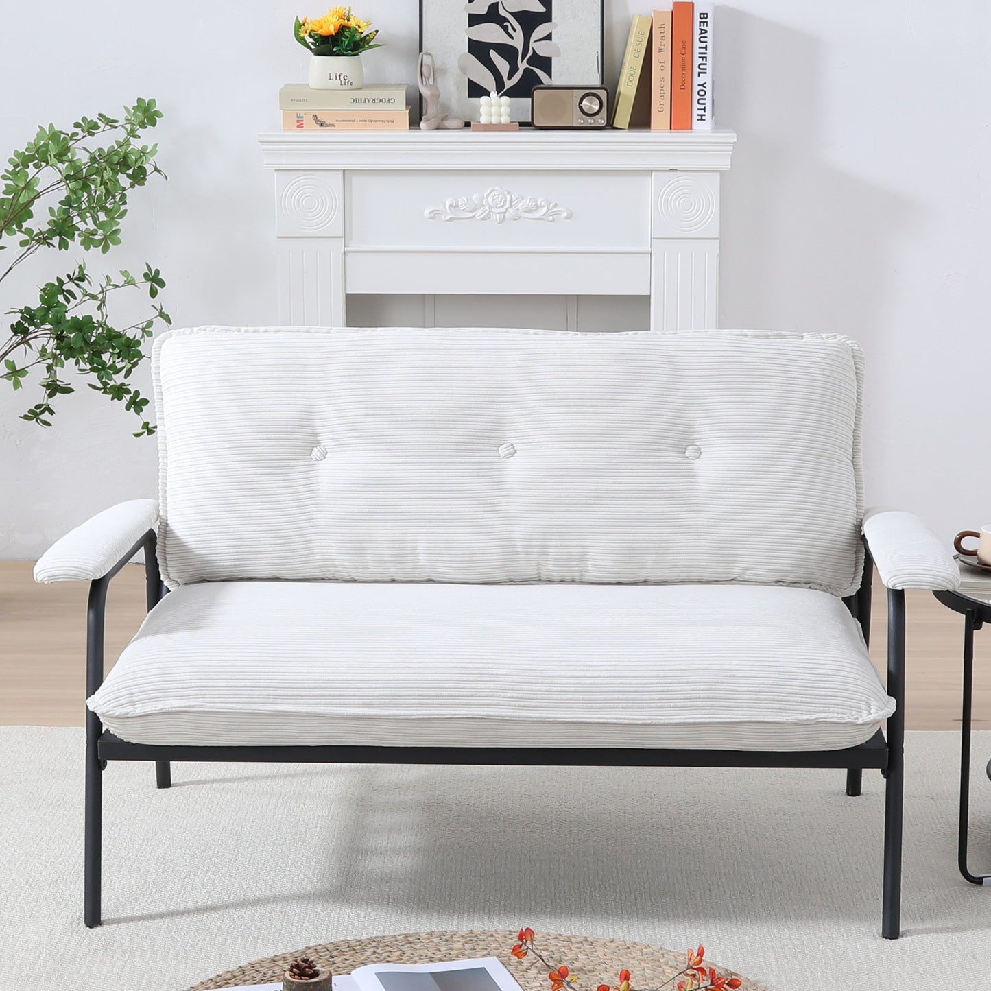 Modern Metal Frame Sofa With Sponge Filling For Compact Spaces And Versatile Use
