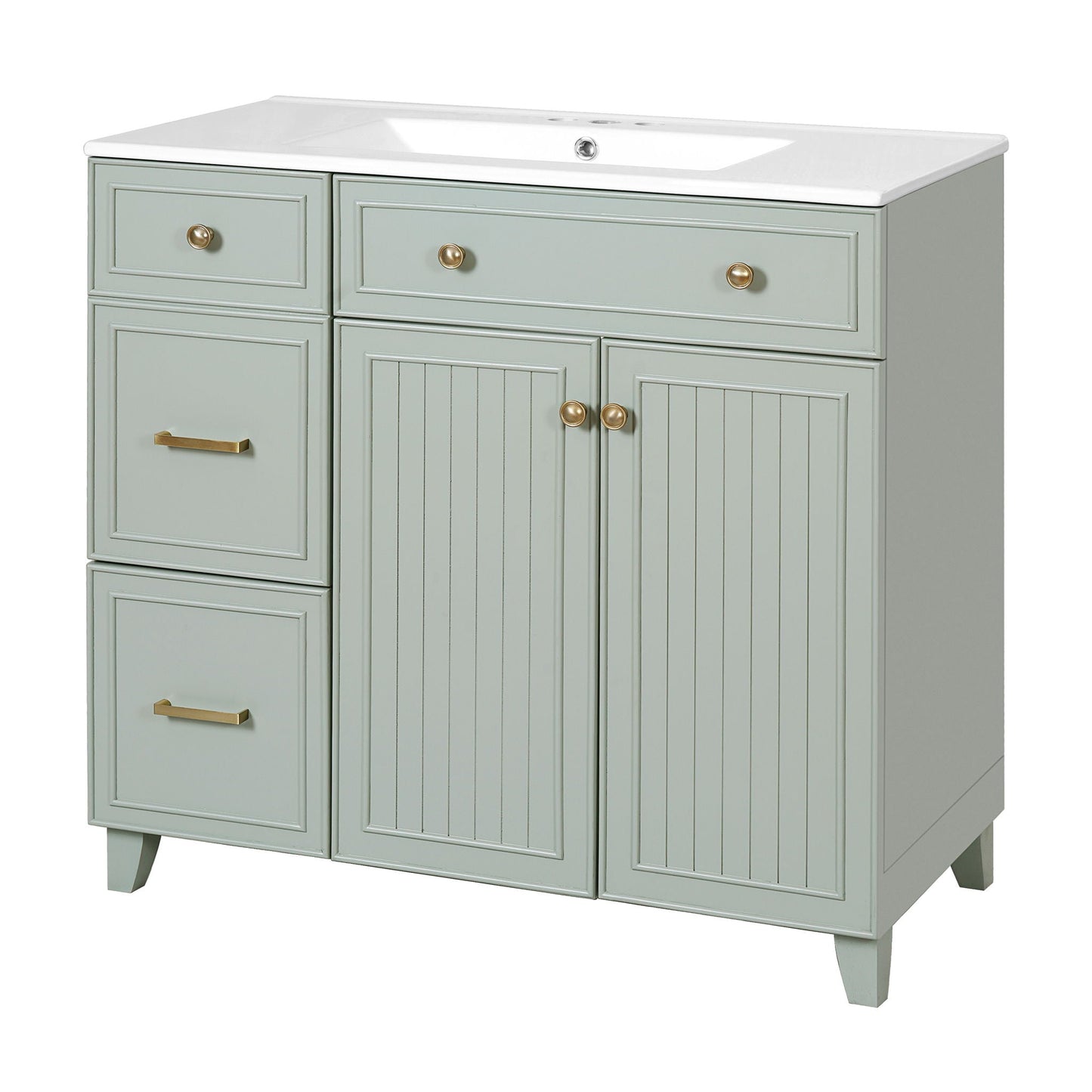 Bathroom Vanity With Sink, Soft Close Doors, Adjustable Shelves