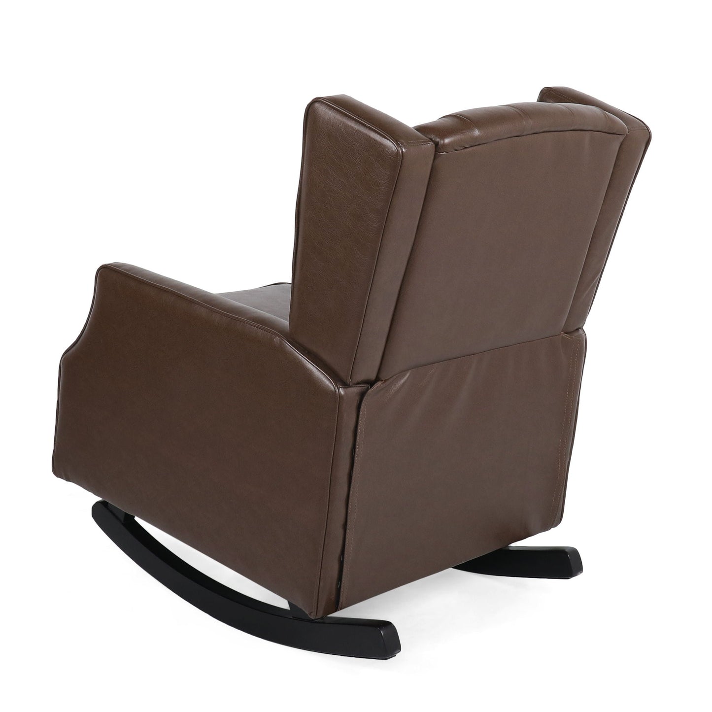 Amedou Contemporary Tufted Wingback Rocking Chair - Dark Brown