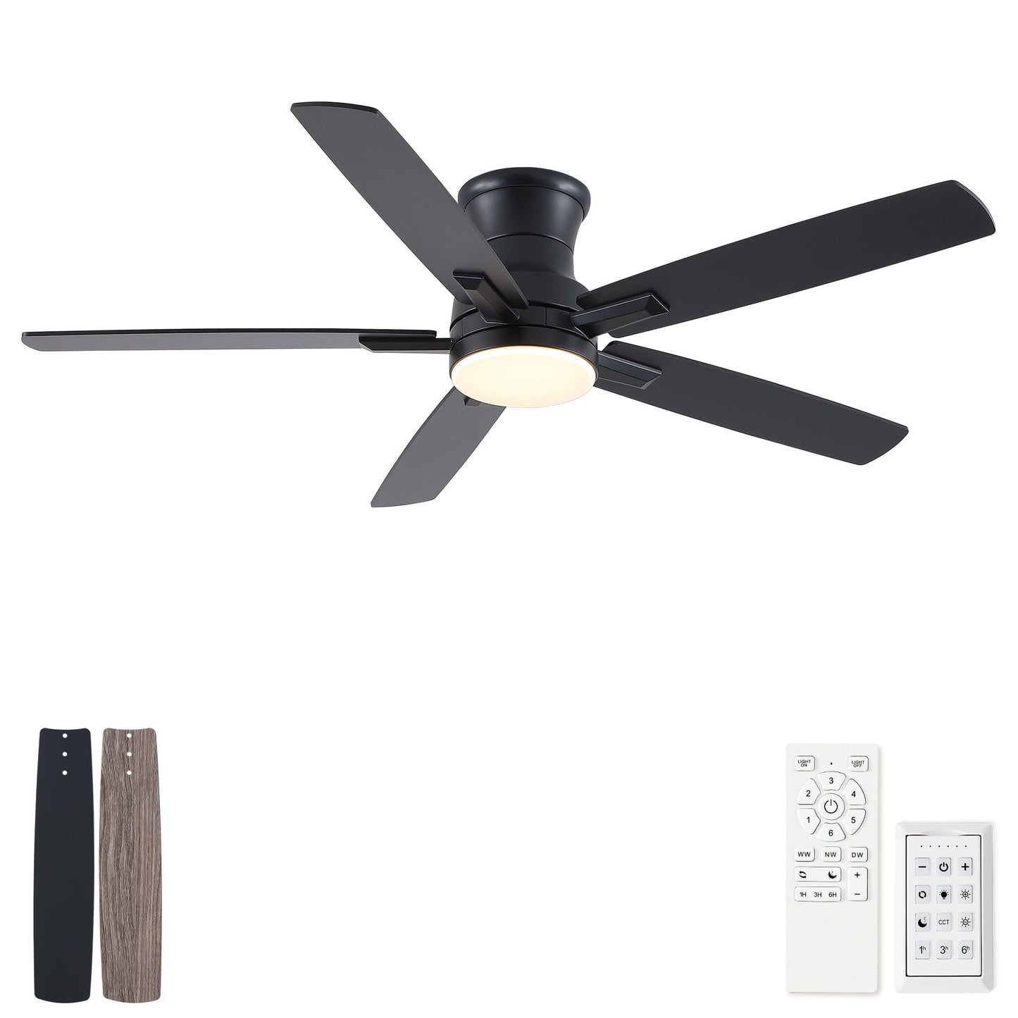 Mordern Flush Mount Ceiling Fan With Light And Remote Control