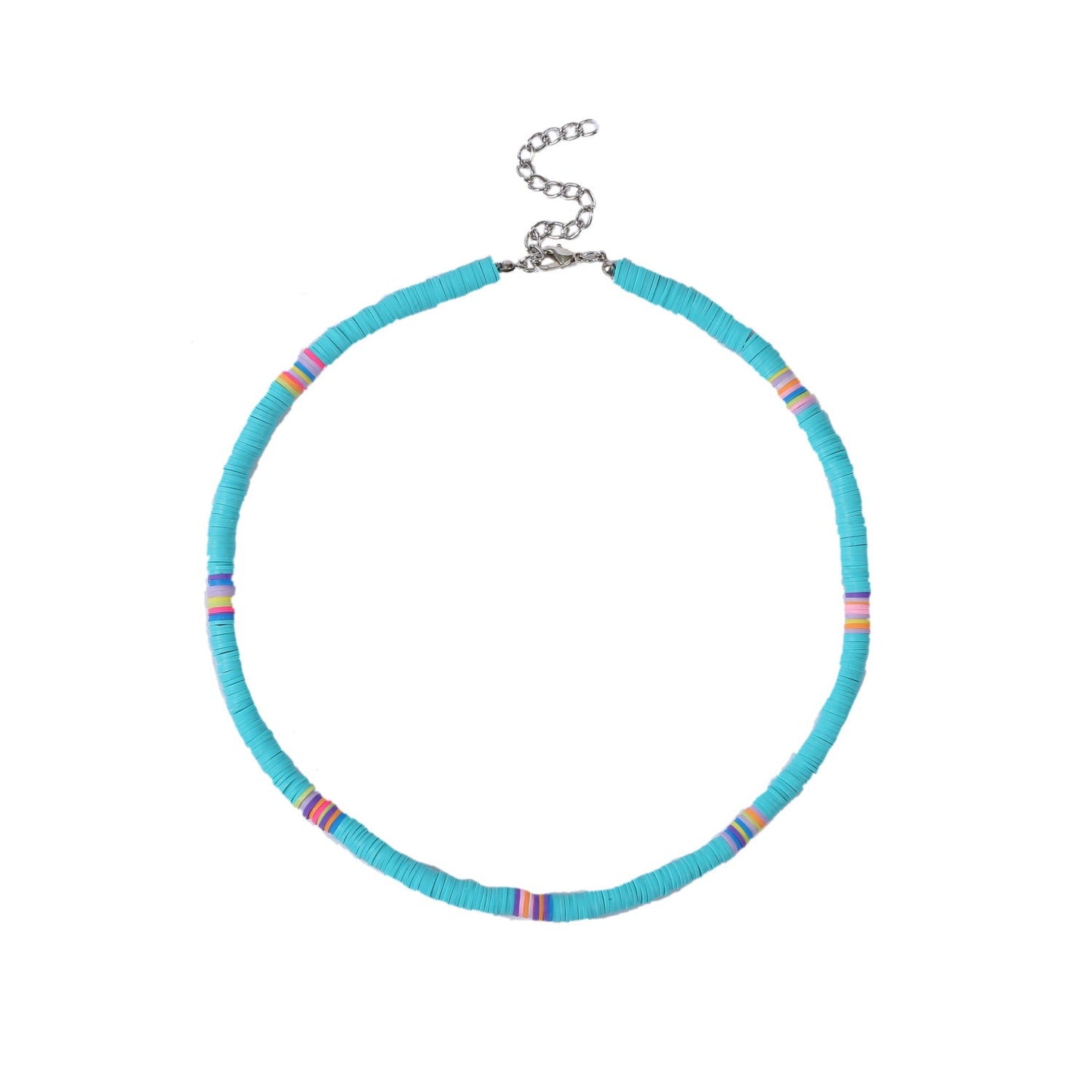 Bohemian Colorful Polymer Clay Disc Beads Necklace
