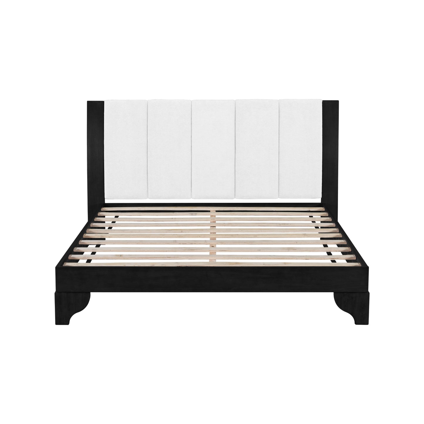 Queen Size Bed Frame in Black & White Pine