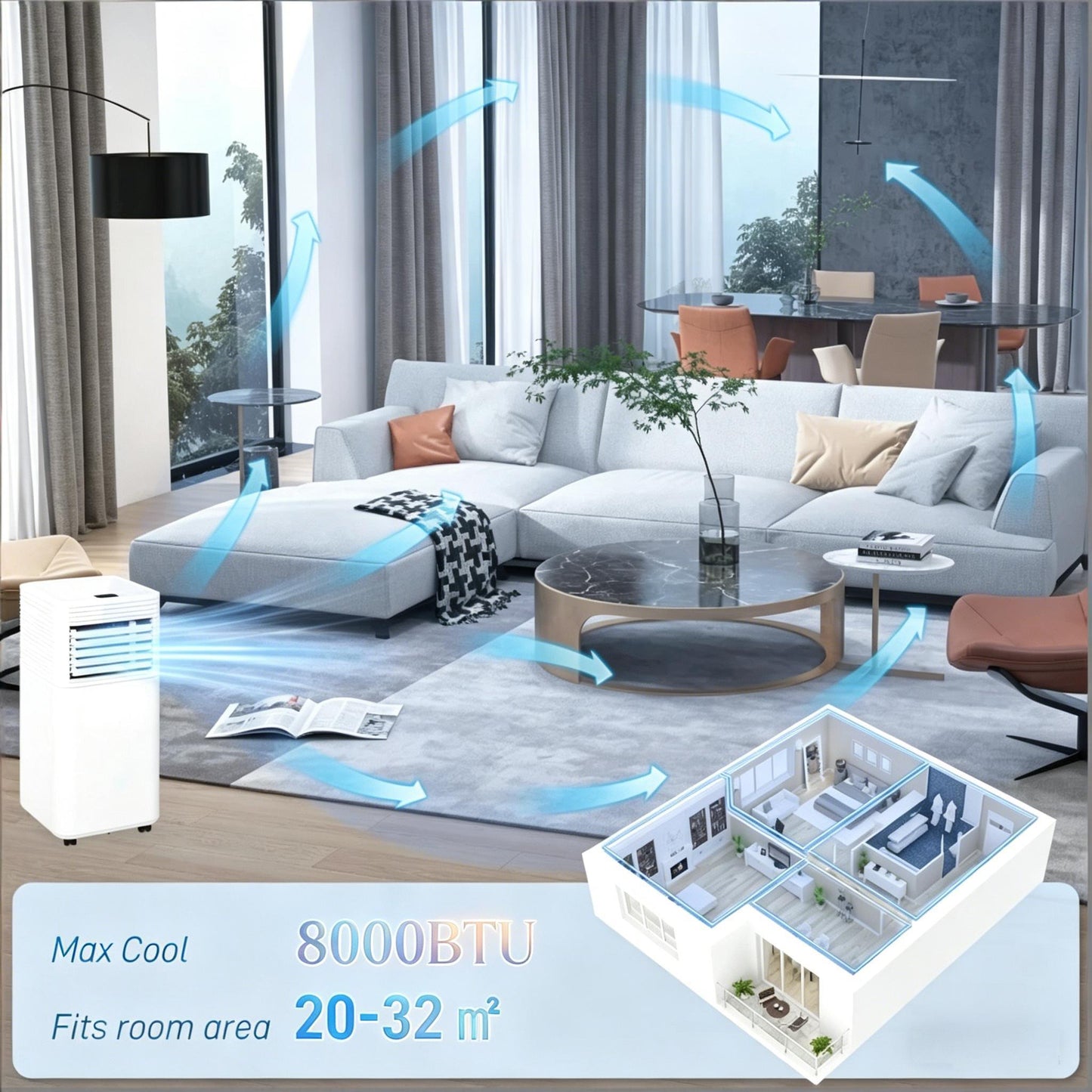 4-in-1 Versatile Mobile Air Conditioner
