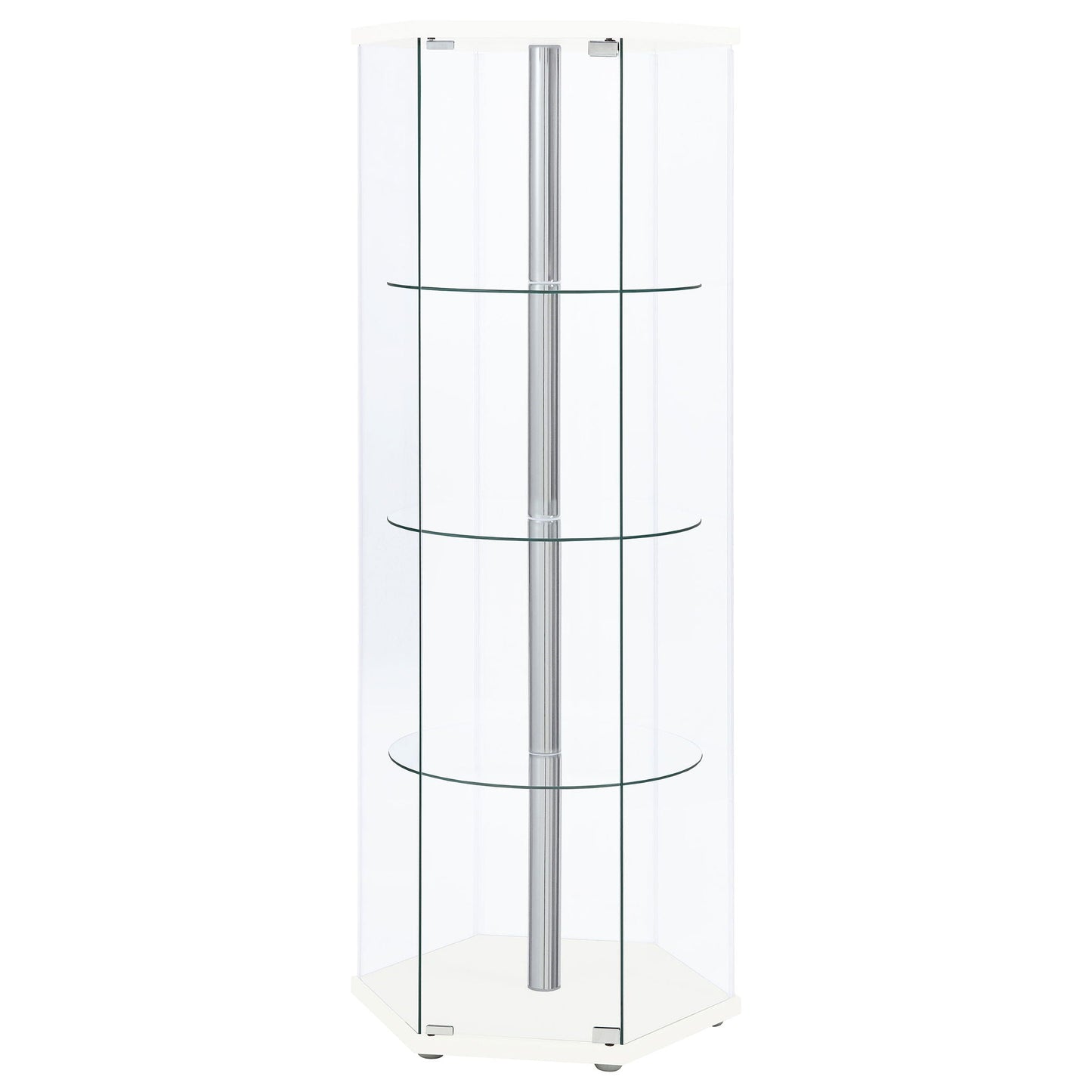 Tenley - 4 Shelf Curio Cabinet With Hexagonal Design