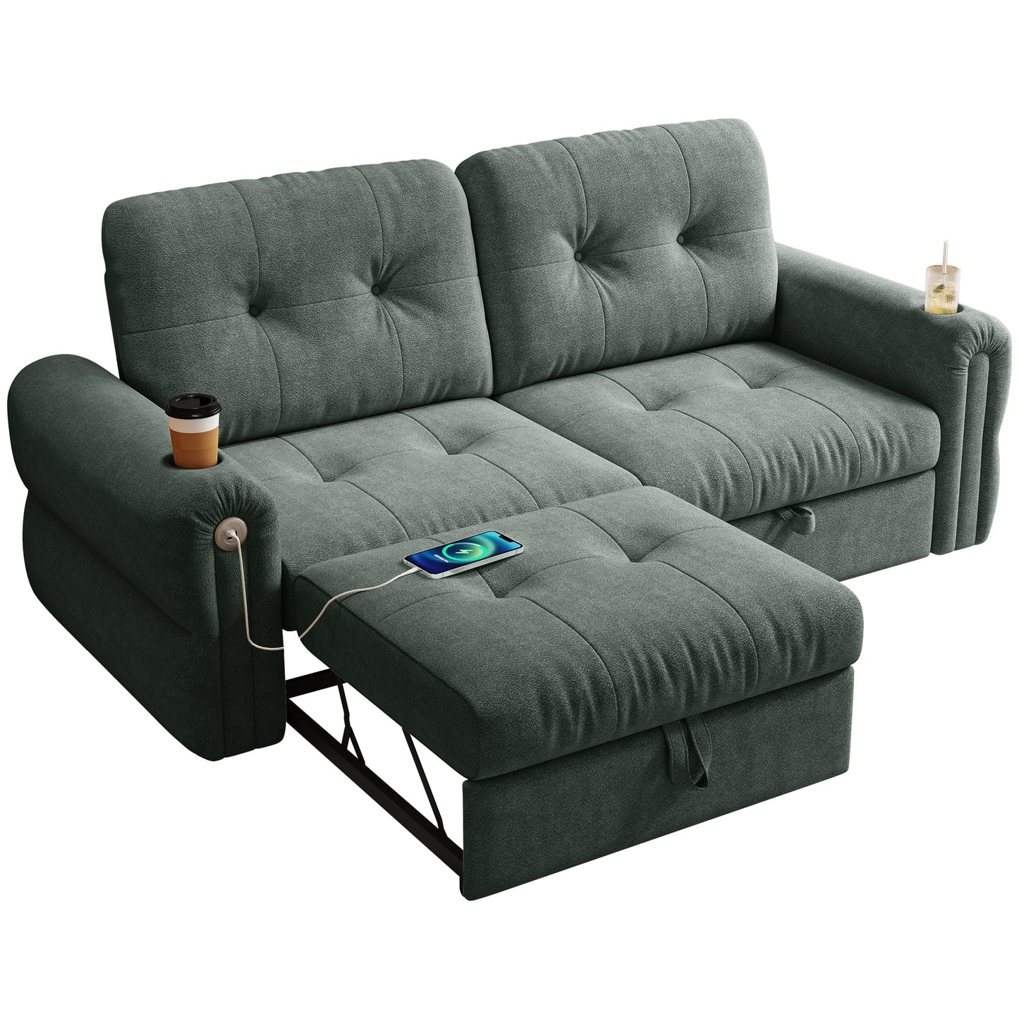 Chenille Convertible Sofa Bed
