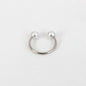 925 Sterling Silver Pearl Open Ring Double Pearl Adjustable Ring for Women Girls