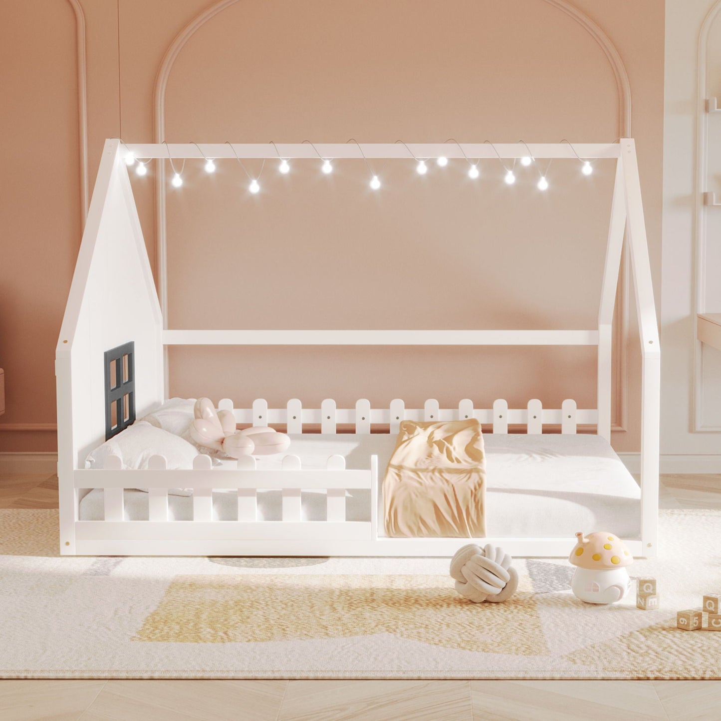 House Bed With Window And Fence