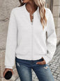 Texture Zip-Up Bomber Jacket