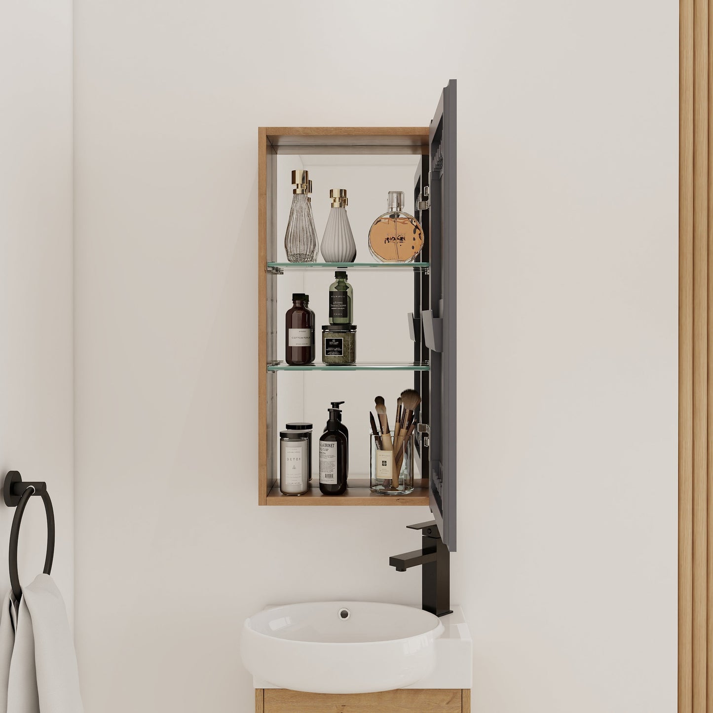 14'' Bathroom Mirror Cabinet with Storage