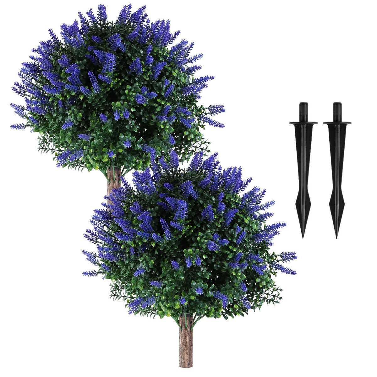 2PCS Artificial Topiary Trees with Ground Spikes, UV Resistant