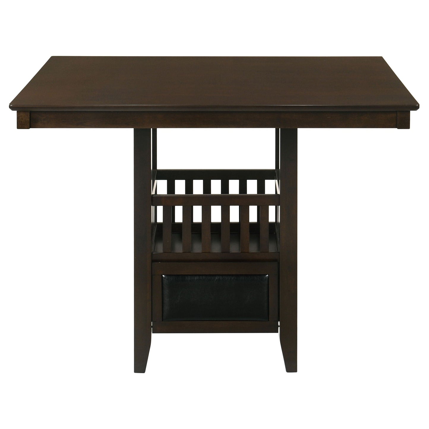 Finley - Square Counter Table With Storage Pedestal Dining Table - Espresso