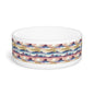 Watercolor Horizon Stripes in Dusk and Seafoam - Pet Bowl