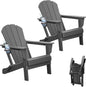 Adirondack Chairs Set of 2 - Plastic HDPE with Cup Holder