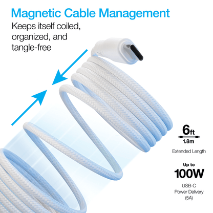 Naztech REcoil USB-C to USB-C Magnetic Cable 6ft