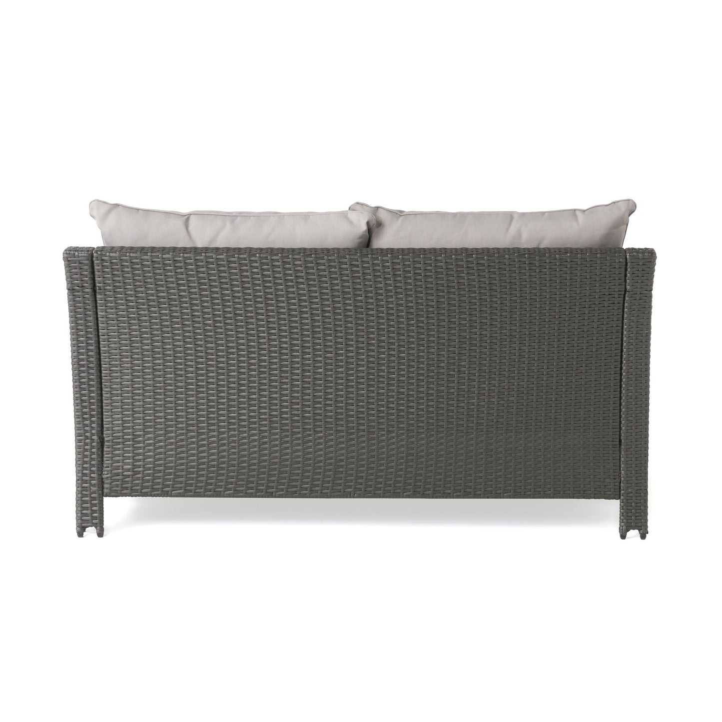Contemporary Antibes Loveseat & Table Set Outdoor - Gray