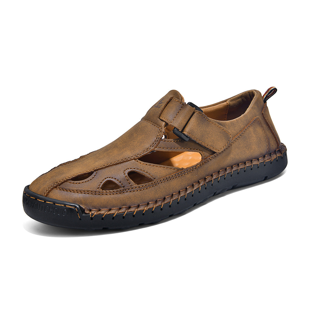 Breathable Hand-Sewn Mens Closed-Toe Sandals