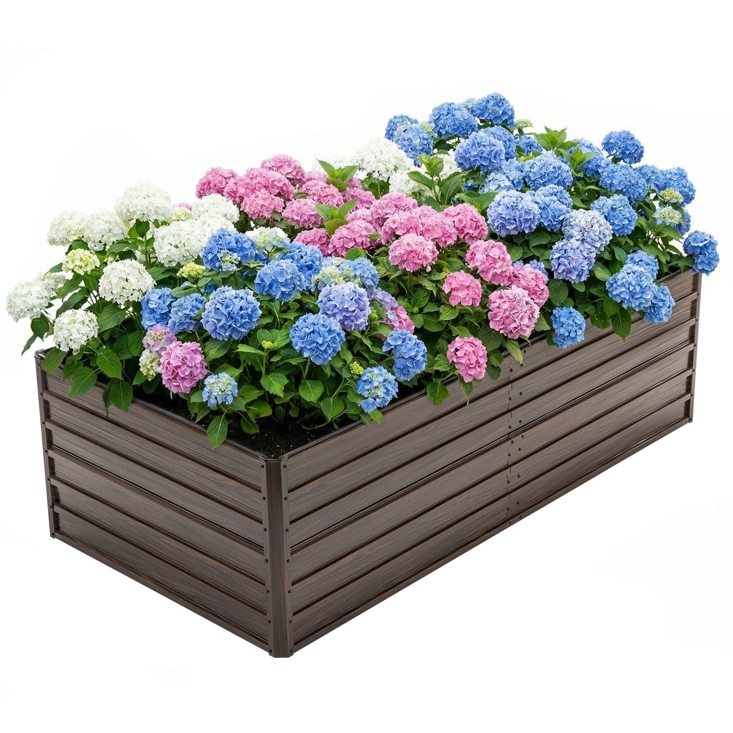 Woodgrain Aesthetic & Metal Strength: 8x4x2FT Galvanized Raised Garden Bed Kit