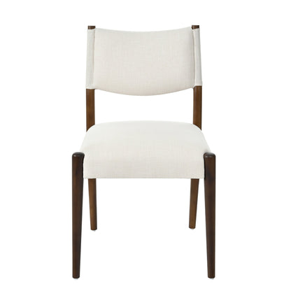 Modern Dining Chair with Thick Seat Cushion and Solid Wood Legs, Set of 2
