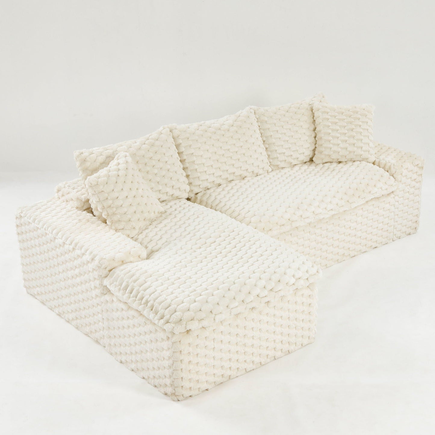 Modular Sofa, Convertible Twin Seat With Chaise Lounge