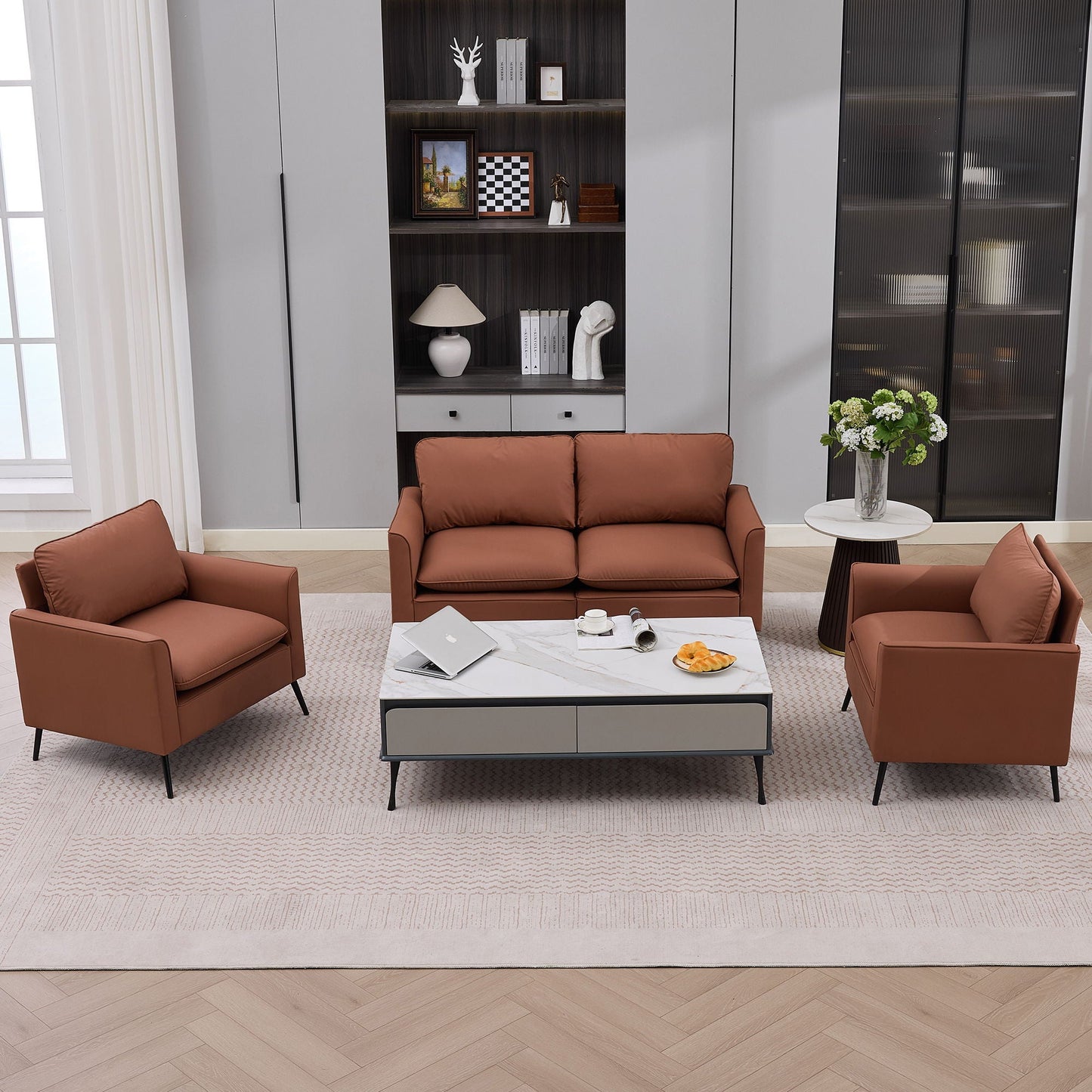 Upholstered Loveseat, For Living Room
