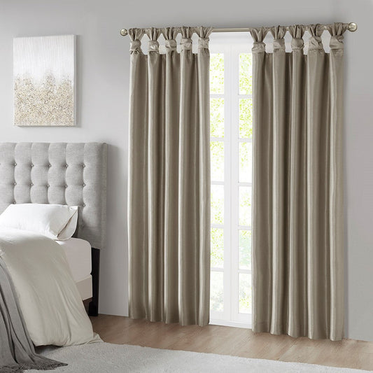 Twist Tab Total Blackout Window Curtain Panel Pewter 50x95
