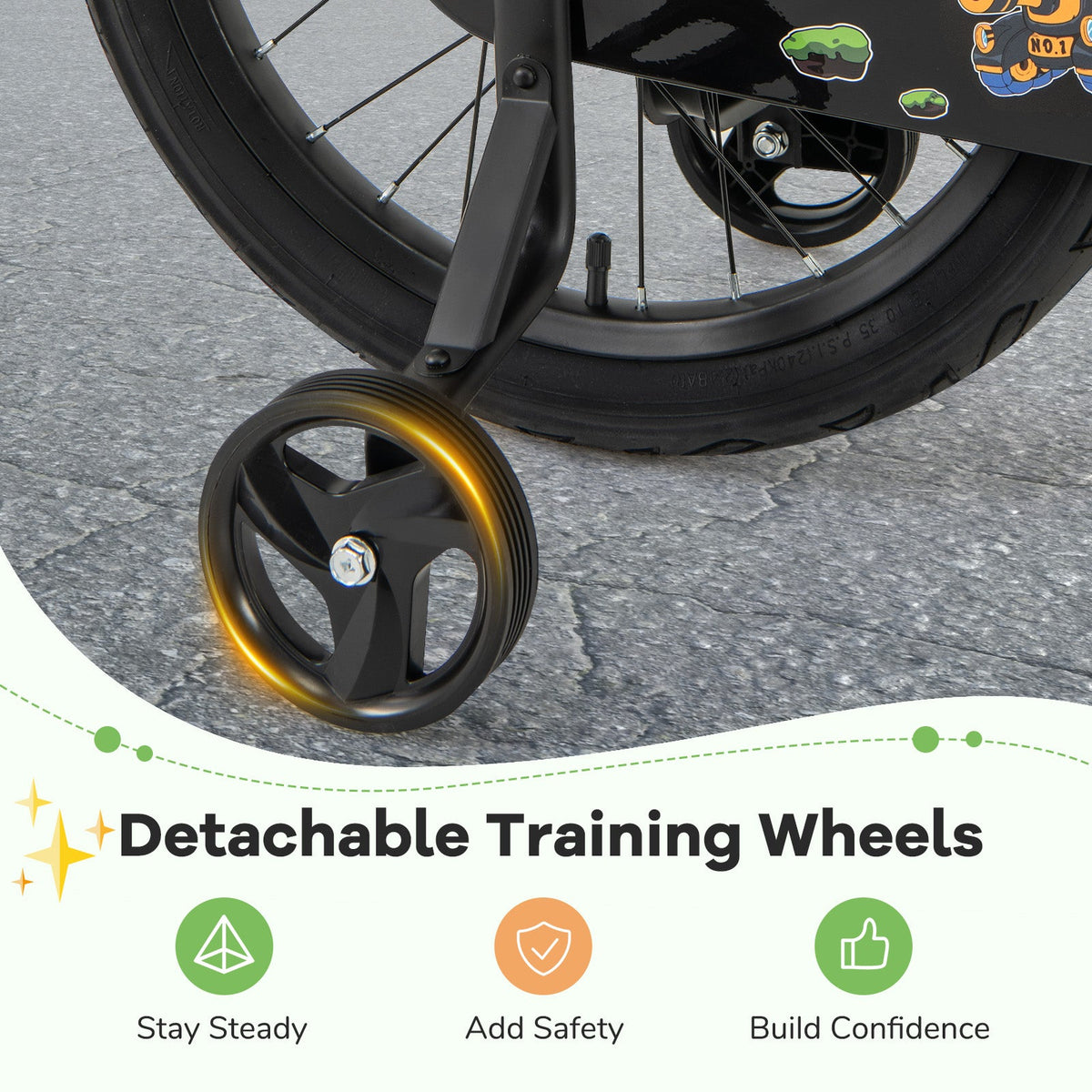 18-Inch Kids Bike Adjustable with Training Wheels for 4-8 Years Old
