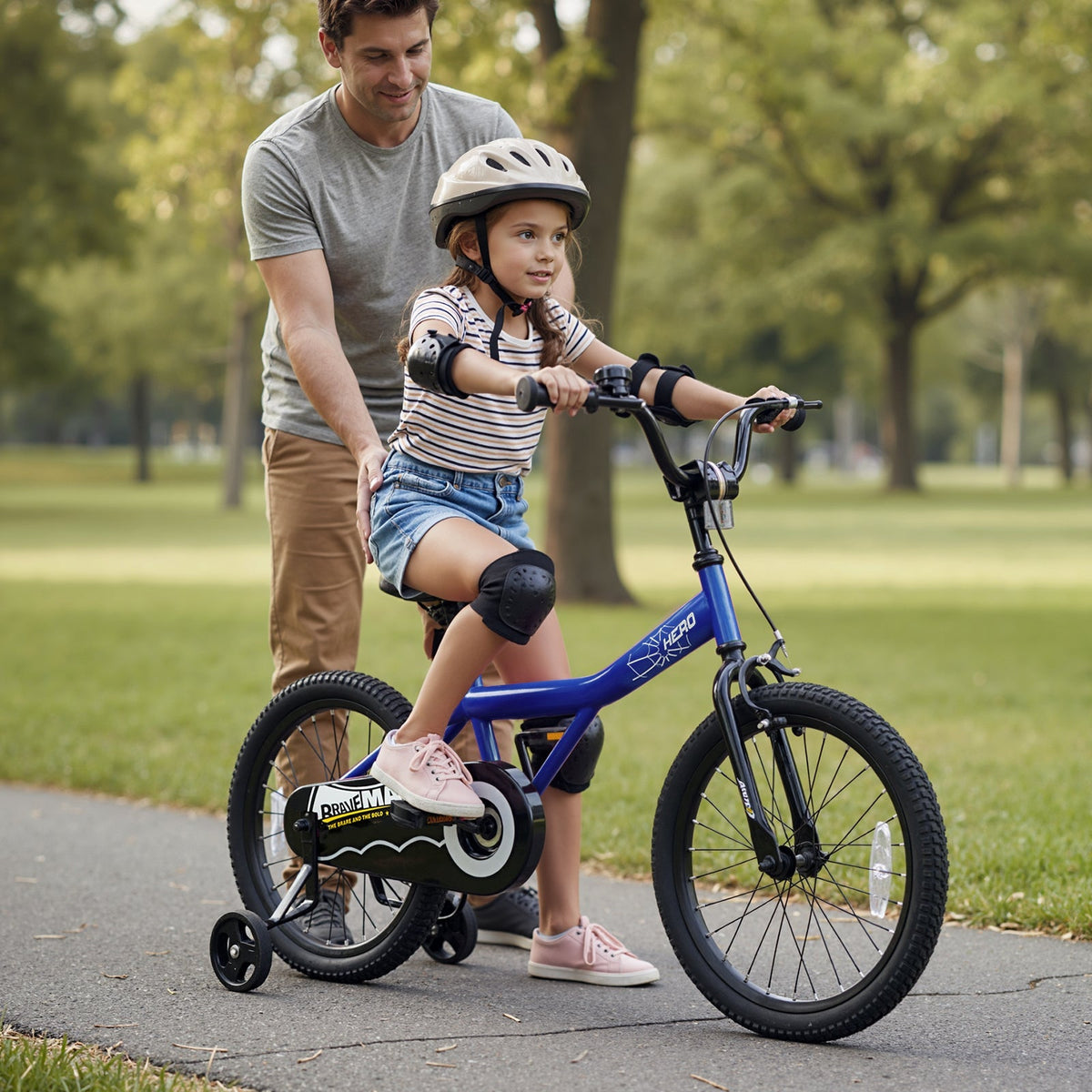 Kids Bike 14-Inch with Removable Training Wheels Navy