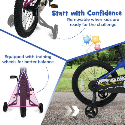 Kids Bike 14-Inch with Removable Training Wheels Navy