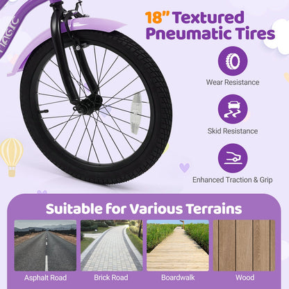 Kids Bike with Training Wheels 12-18 Inch - Purple