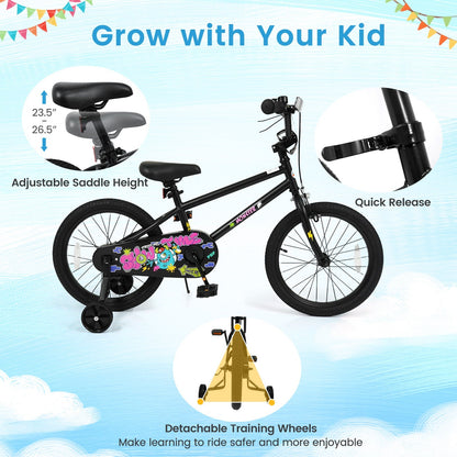 18-Inch Kids Bike with Training Wheels for Ages 4-8