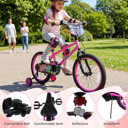 Kids Bike with Training Wheels 12-18 Inch Pink