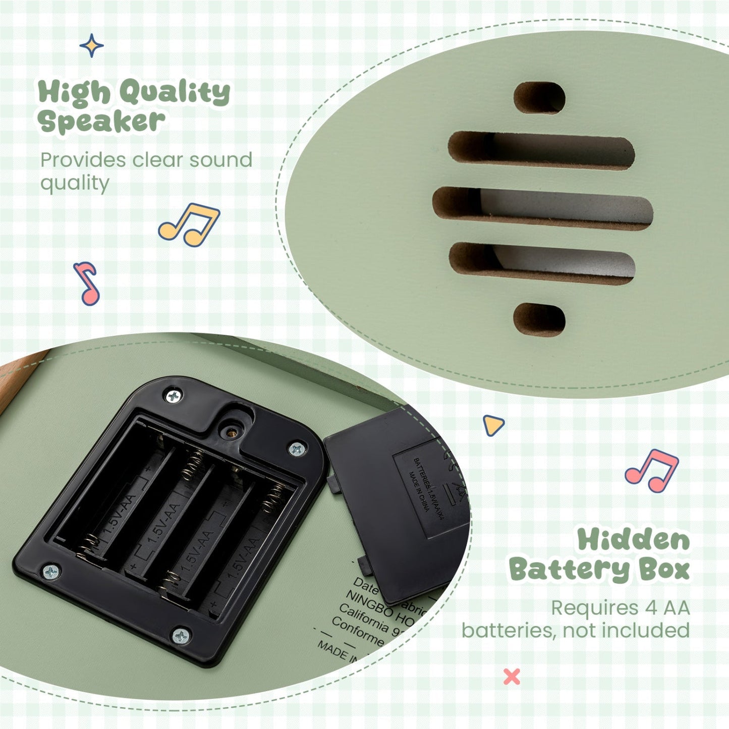 18-Key Wooden Piano for Kids with Music Stand