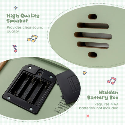 18-Key Wooden Piano for Kids with Music Stand