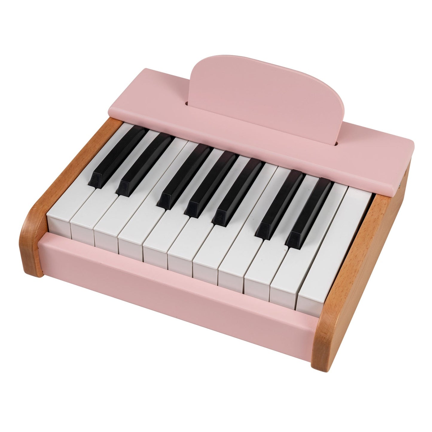18-Key Wooden Piano for Kids with Music Stand