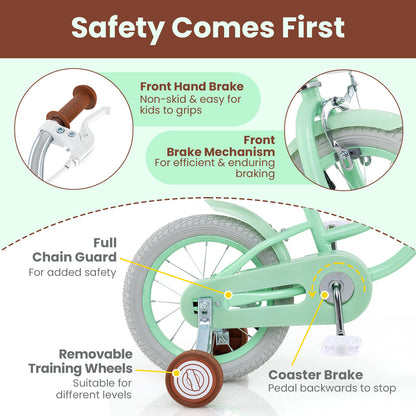 18 Inch Kids Bike with Adjustable Seat and Bell for Kids 3-8 Years Olds-18 inches