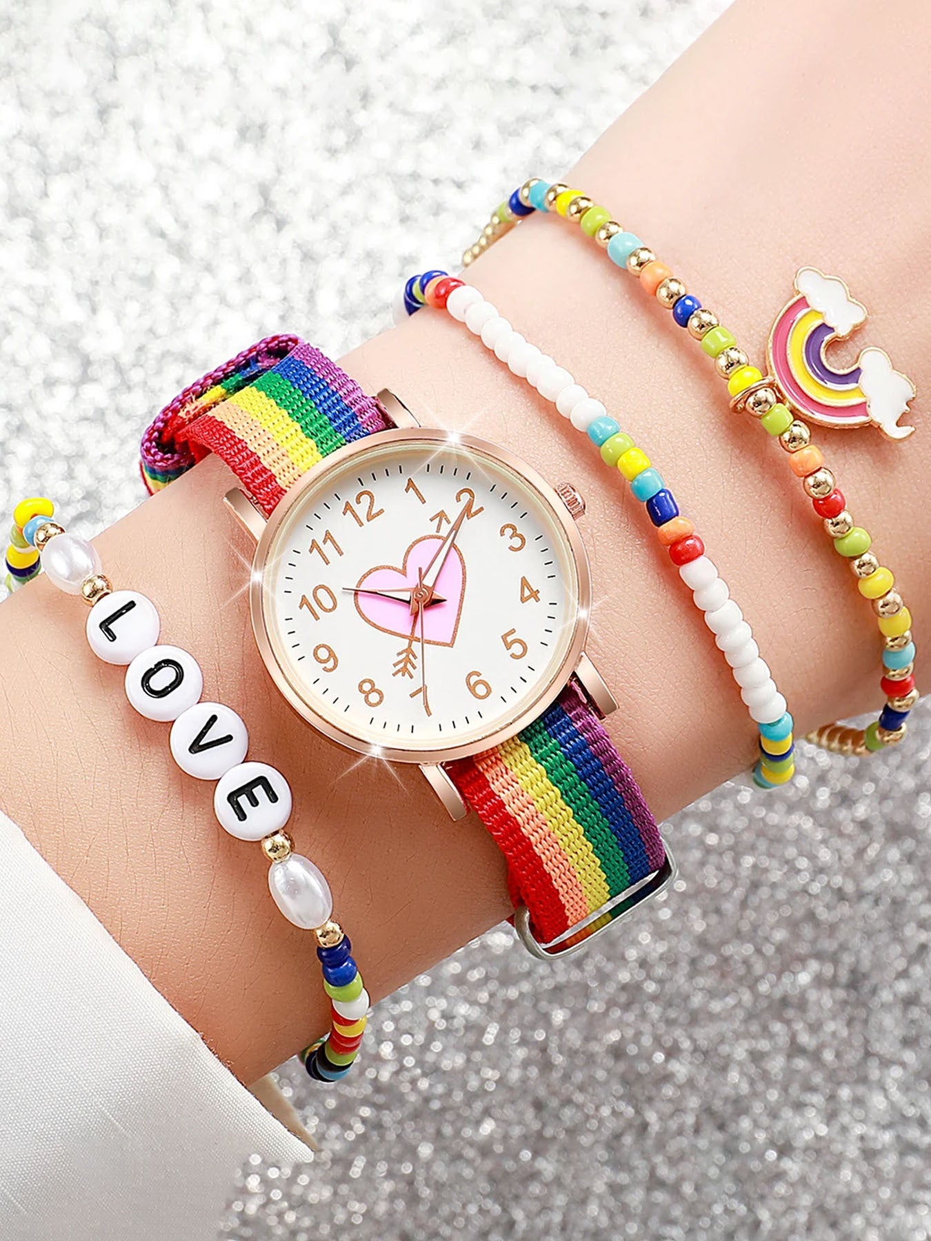 Rainbow Strap Luminous Watch For Women