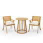 Outdoor 3 Pieces Dining Set With Cushions - Teak Wood