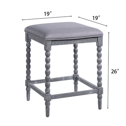 26" Counter Stools - Set of 2 with Upholstered Seat
