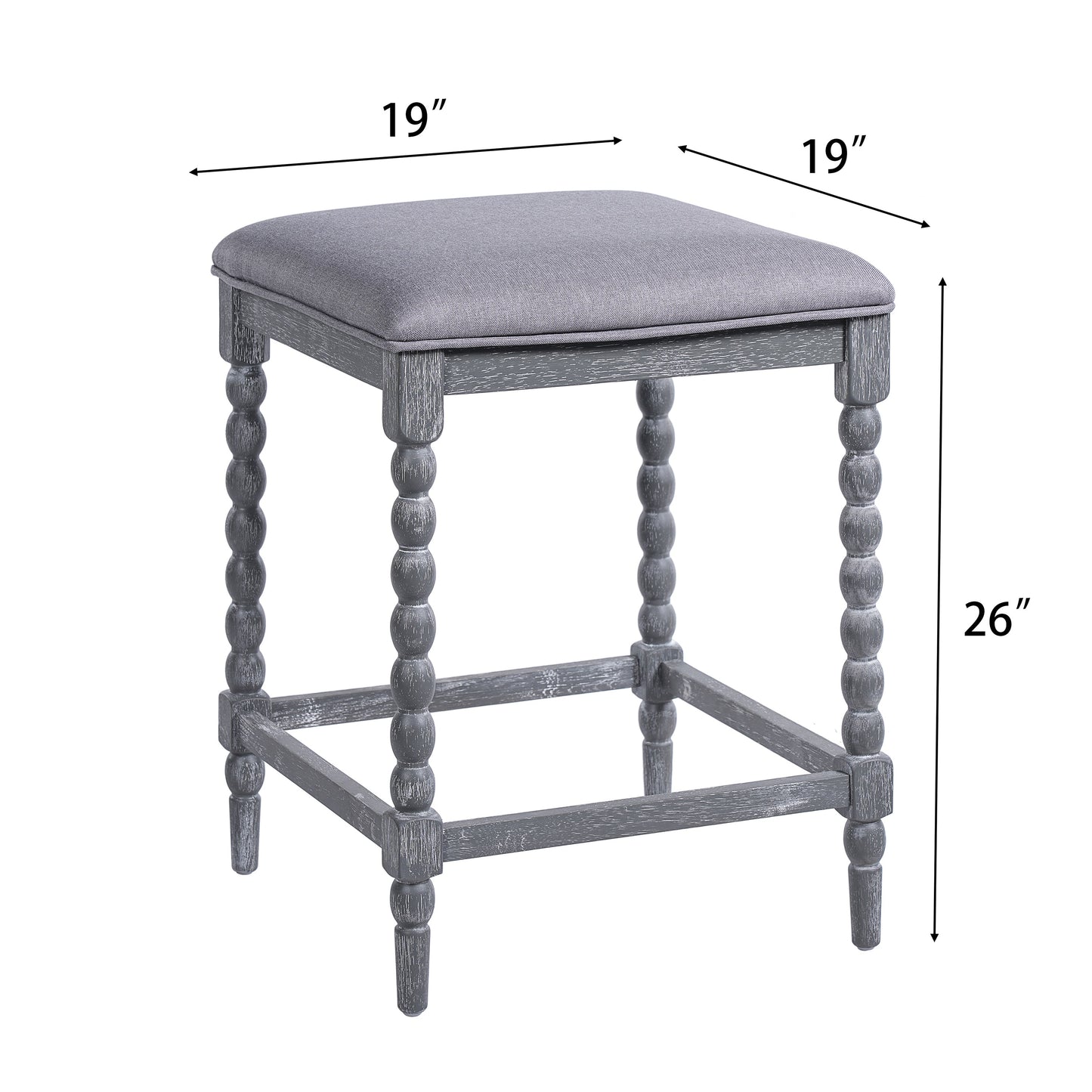 26" Counter Stools Set of 4 with Upholstered Seat