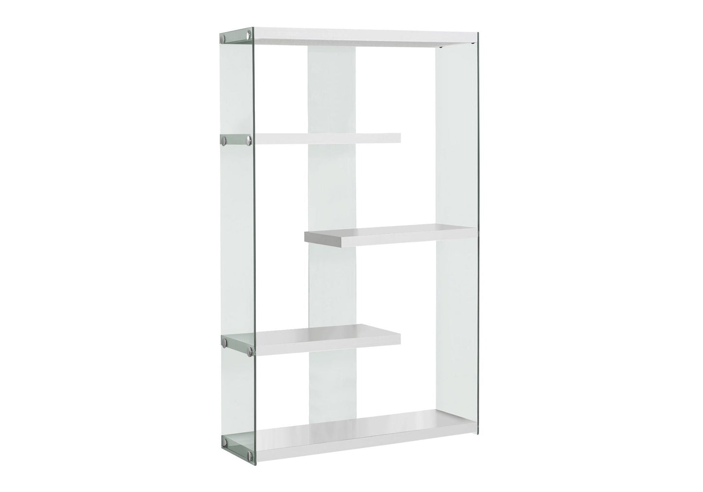 5-Tier Glossy White Bookshelf for Office and Home