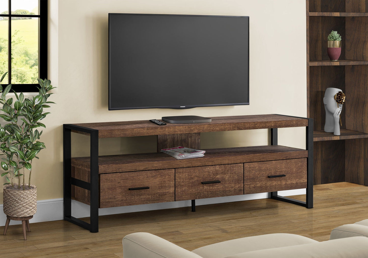 TV Stand Console Media Entertainment Center with Storage Drawers