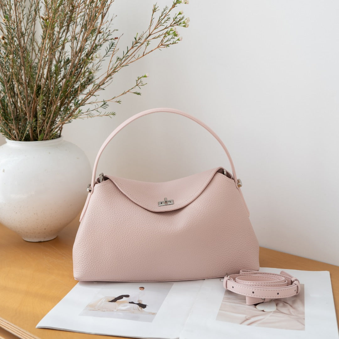 Genuine Leather Commuter Versatile Single-shoulder Women's Crossbody Bag, Simple, Large Capacity, Premium First-layer Cowhide Handbag