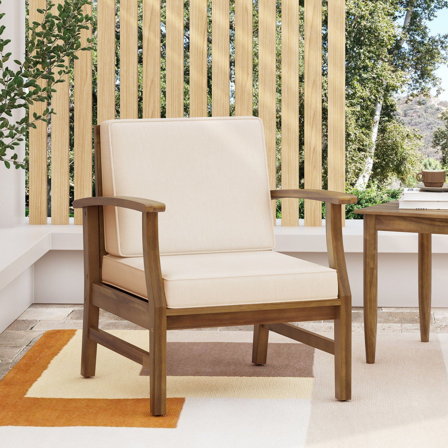 Perla Contemporary Club Chair with Water Resistant Cushion