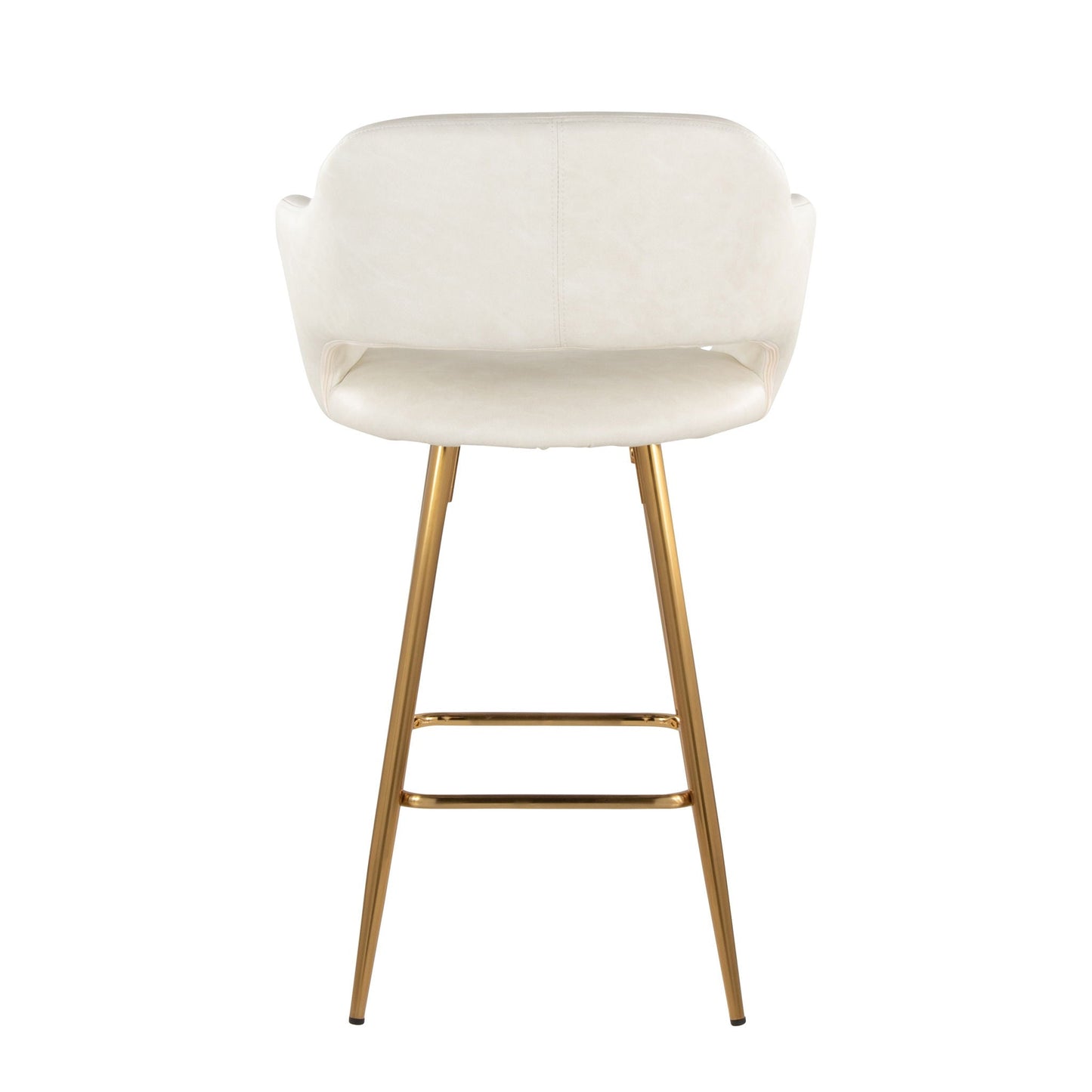Margarite - Contemporary Fixed Height Counter Stool With Footrest (Set of 2) With Square