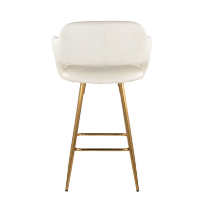 Margarite - Contemporary Fixed Height Counter Stool With Footrest (Set of 2) With Square