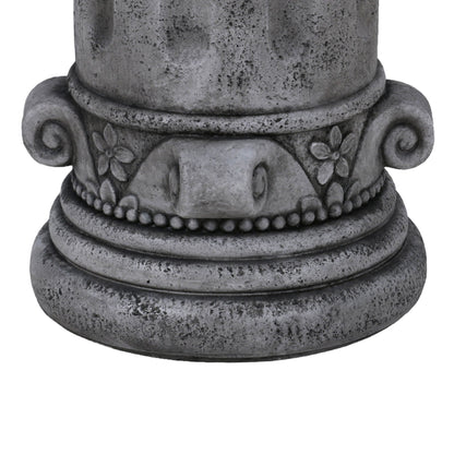 Outdoor End Table, Round Side Table For Patio And Garden - Antique Gray