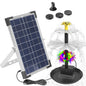 3-Tier Solar Bird Bath Fountain Solar Powered Water Pump Waterfall Feature with Colorful Light 3 Nozzles 6W Solar Panel for Bird Bath Patio Yard Pond