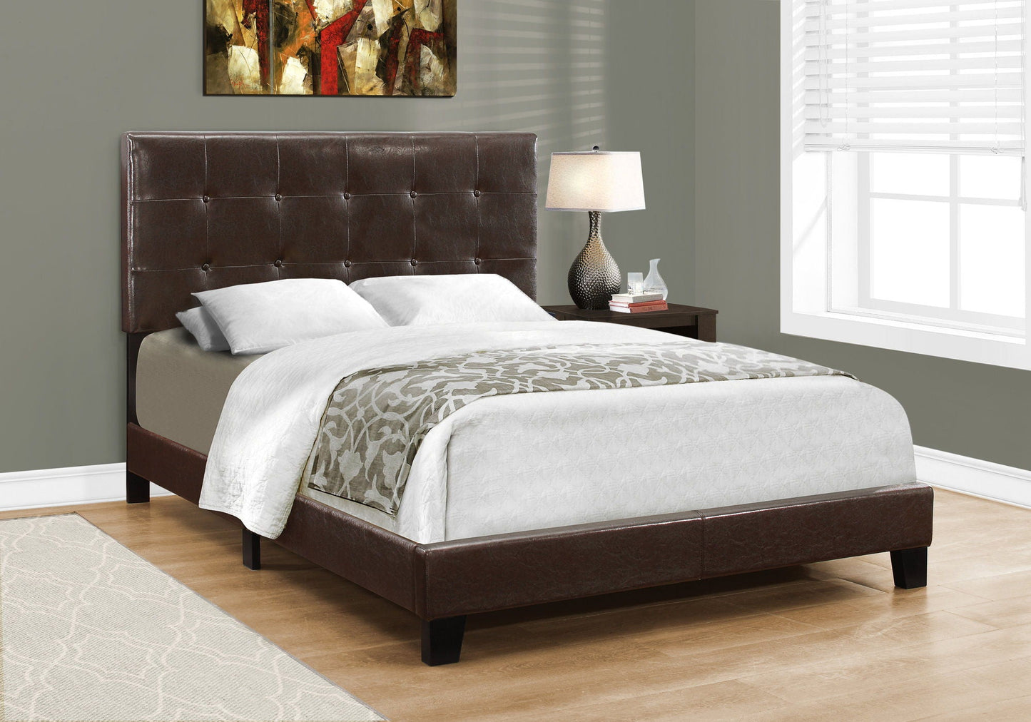 Transitional Upholstered Bed Frame