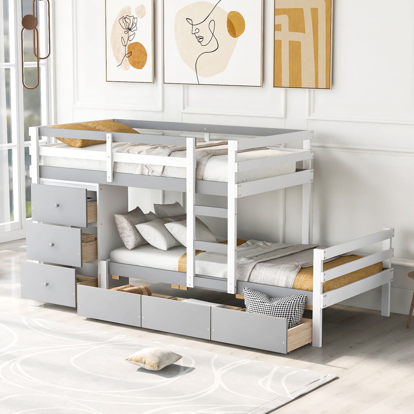 Loft Bunk Bed With Drawers And Ladder